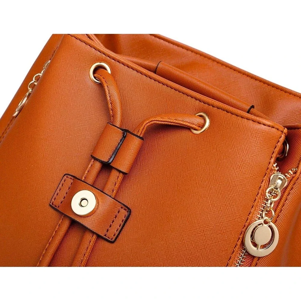 Women's Rucksack Shoulder Bag - Faux Leather Ladies Backpack Travel Bag